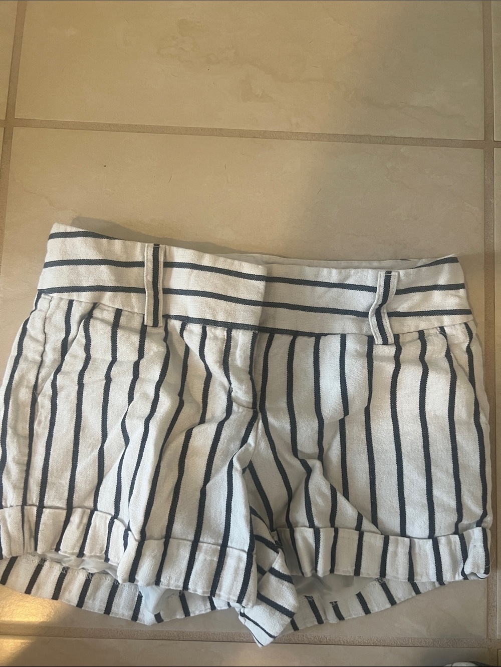 Express White and black Striped  Women's Shorts